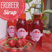 Erdbeer Sirup und kostenlose Banderolen