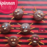 Spinnen-Muffins (Schoko-Birnen-Muffins)