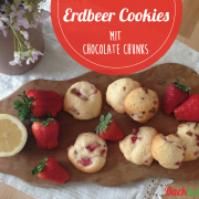 Erdbeer Cookies mit Chocolate Chunks